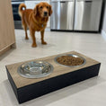 Load image into Gallery viewer, Pet Bowl – Plywood with Egger Coating: Natural Halifax Oak | Black 
