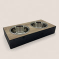 Load image into Gallery viewer, Pet Bowl – Plywood with Egger Coating: Natural Halifax Oak | Black 
