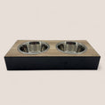 Load image into Gallery viewer, Pet Bowl – Plywood with Egger Coating: Natural Halifax Oak | Black 

