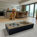Load image into Gallery viewer, Pet Bowl – Plywood with Egger Coating: Bleached Cuneo Oak | Black 
