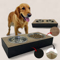 Load image into Gallery viewer, Pet Bowl – Plywood with Egger Coating: Bleached Cuneo Oak | Black 
