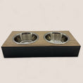 Load image into Gallery viewer, Pet Bowl – Plywood with Egger Coating: Bleached Cuneo Oak | Black 
