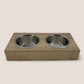 Load image into Gallery viewer, Pet Bowl – Plywood with Egger Coating: Natural Halifax Oak
