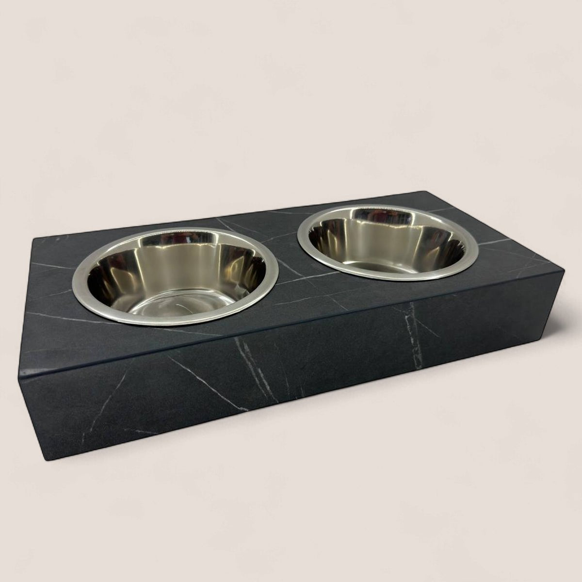 Pet Bowl – Plywood with Egger Coating: Black Pietra Grigia