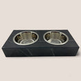 Load image into Gallery viewer, Pet Bowl – Plywood with Egger Coating: Black Pietra Grigia
